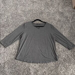 Chic Gray 3/4 Sleeve Women's Top